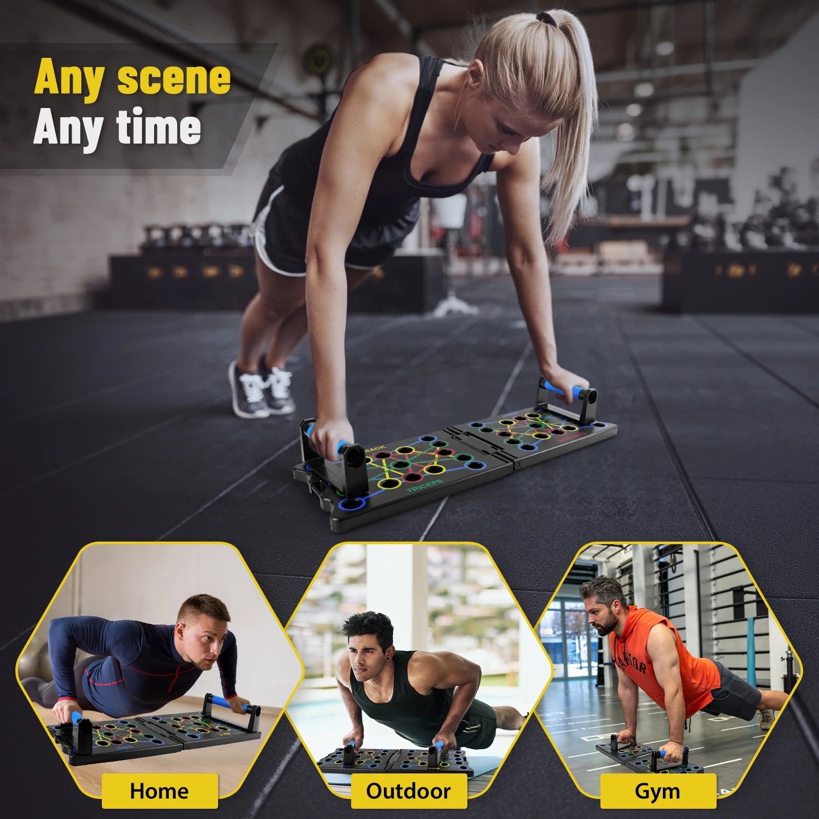 Foldable Push-up Board 24-in-1 Push-up Bar Portable Multifunctional Fitness Equipment for Chest Abdomen Arms Back Training