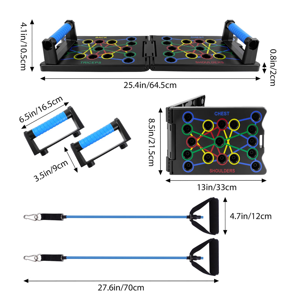 Foldable Push-up Board 24-in-1 Push-up Bar Portable Multifunctional Fitness Equipment for Chest Abdomen Arms Back Training