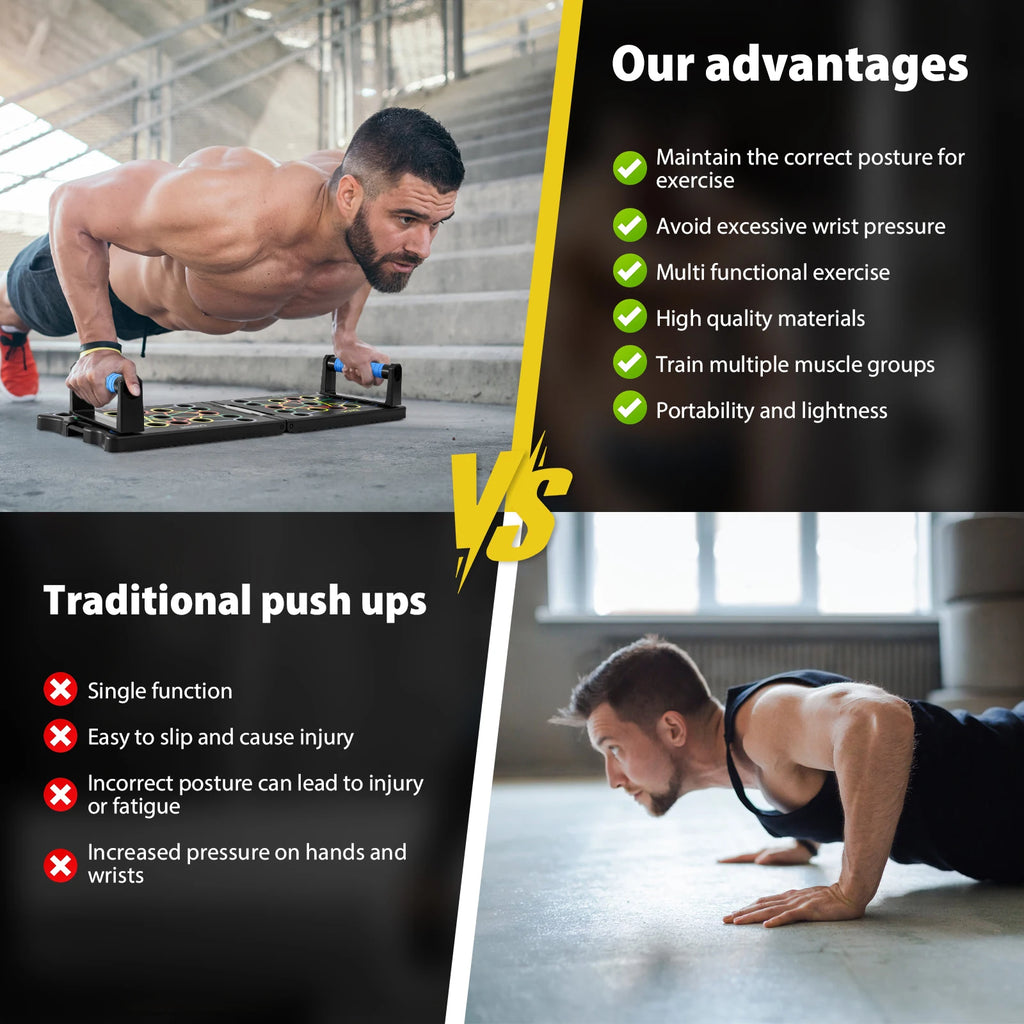 Foldable Push-up Board 24-in-1 Push-up Bar Portable Multifunctional Fitness Equipment for Chest Abdomen Arms Back Training