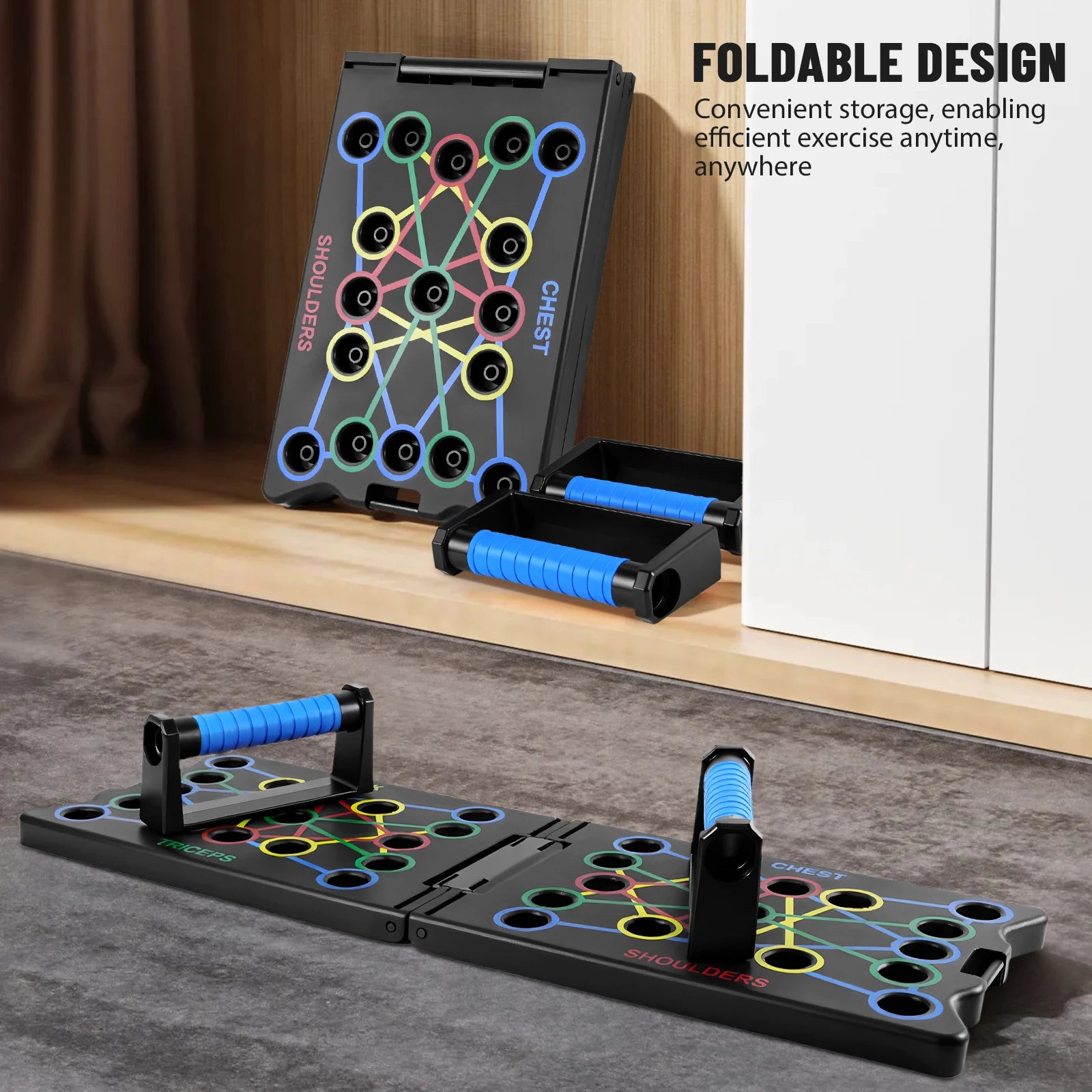 Foldable Push-up Board 24-in-1 Push-up Bar Portable Multifunctional Fitness Equipment for Chest Abdomen Arms Back Training