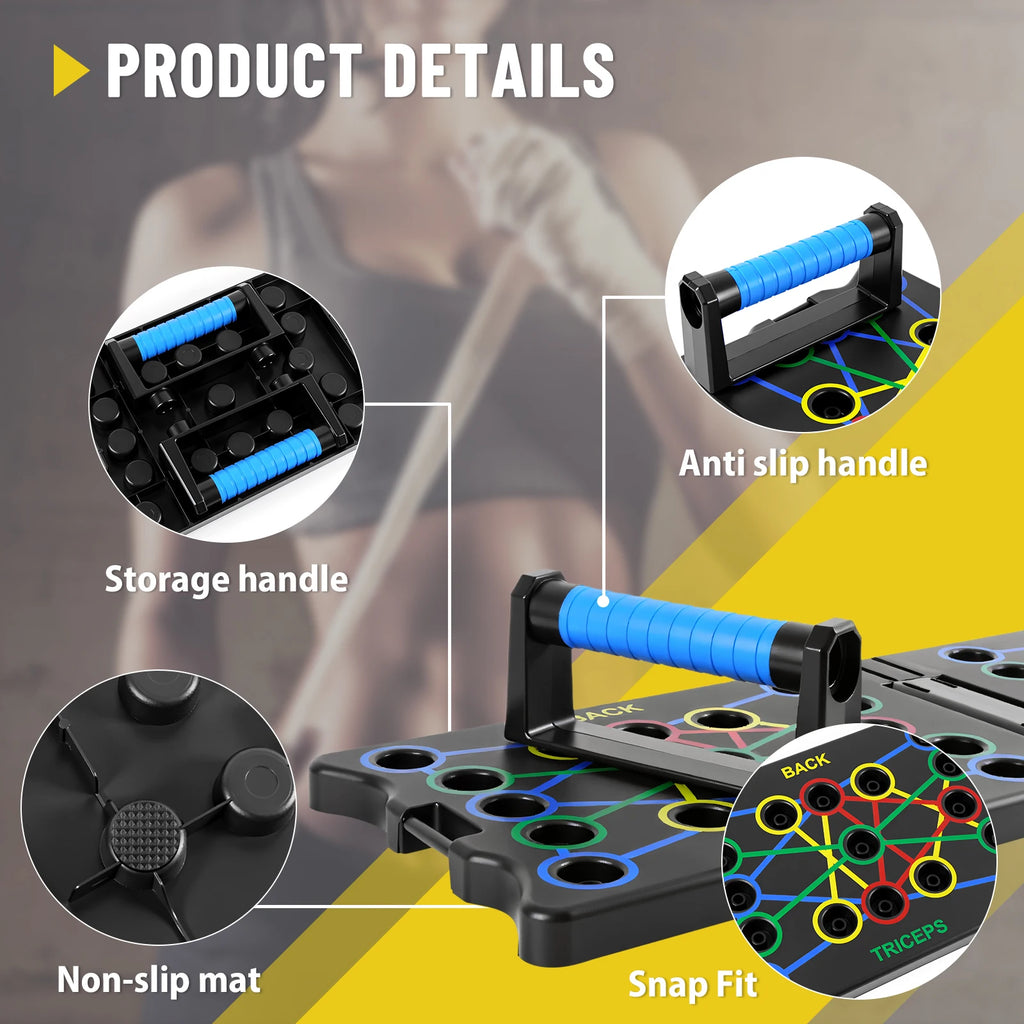 Foldable Push-up Board 24-in-1 Push-up Bar Portable Multifunctional Fitness Equipment for Chest Abdomen Arms Back Training