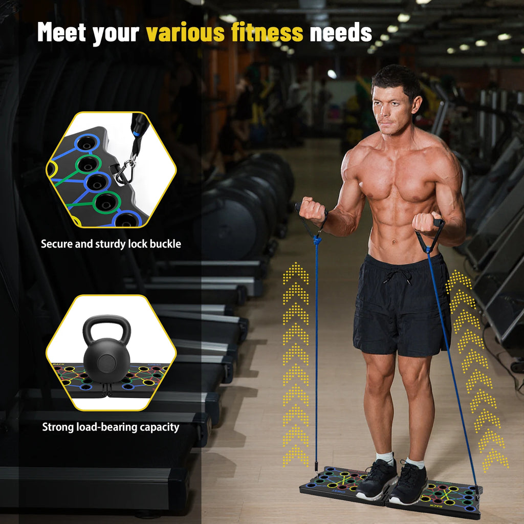 Foldable Push-up Board 24-in-1 Push-up Bar Portable Multifunctional Fitness Equipment for Chest Abdomen Arms Back Training
