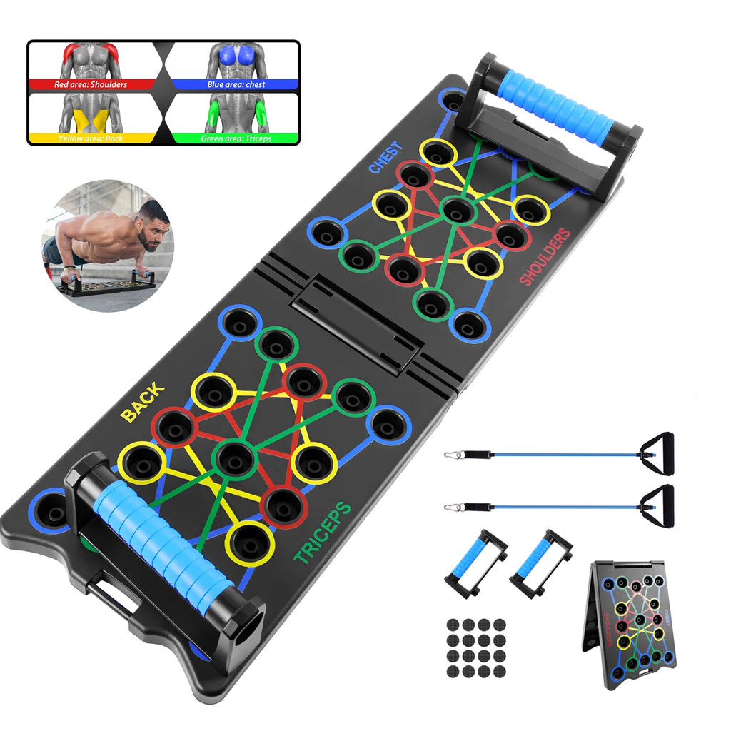 Foldable Push-up Board 24-in-1 Push-up Bar Portable Multifunctional Fitness Equipment for Chest Abdomen Arms Back Training