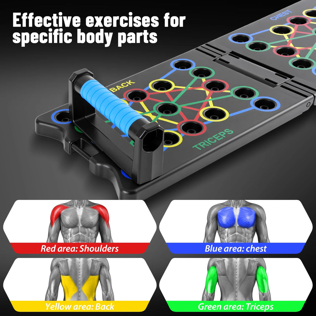 Foldable Push-up Board 24-in-1 Push-up Bar Portable Multifunctional Fitness Equipment for Chest Abdomen Arms Back Training