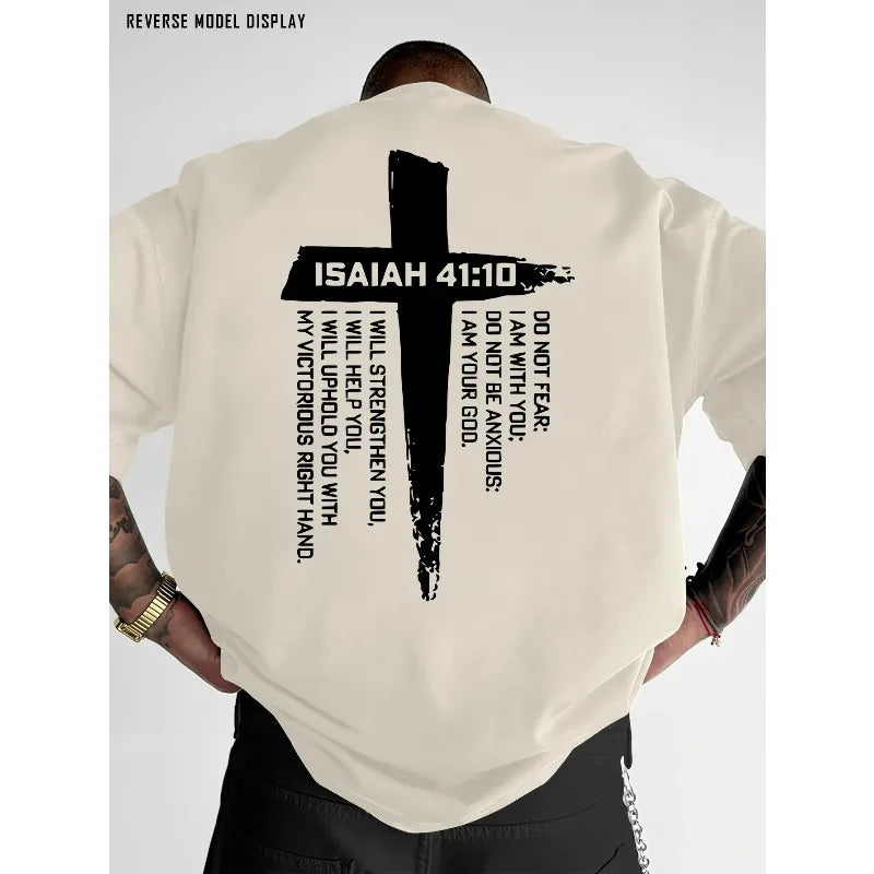 Christian Cross and Bible Verse Graphic Tee | Breathable Short Sleeve T-Shirt for Men