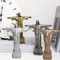 Christ the Redeemer Metal Statue | Iconic Brazil Jesus Figurine Tabletop Sculpture