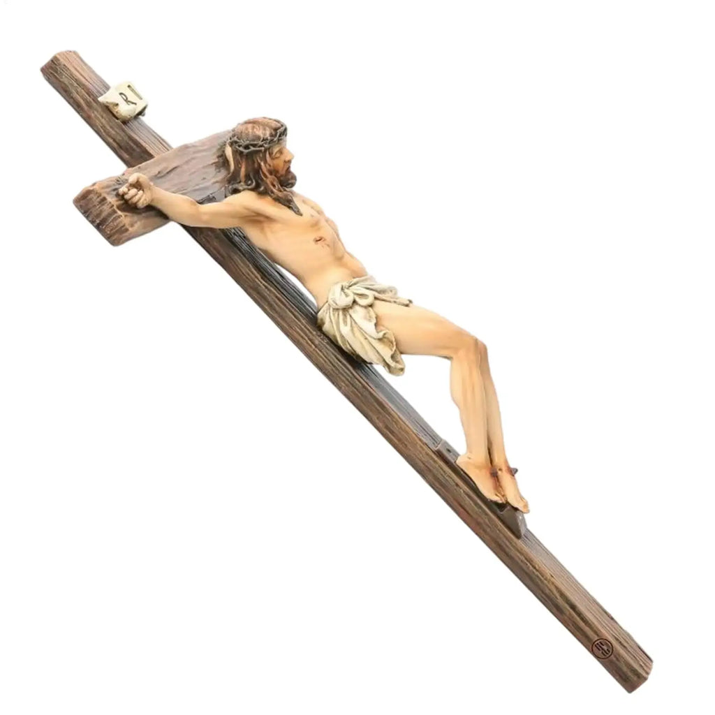 9.6" Christian Gift Religious Jesus Cross Crucifix Statue | Resin Wall Hanging Decor