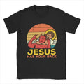 Jesus Has Your Back Jiu Jitsu Retro Christian T-Shirt Vintage Short Sleeve Tee for Men and Women