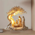 Jesus Life Tree Acrylic Statue Desktop Ornament Christian Religious Family Gift Baptism Newborn Welcome Church Decoration