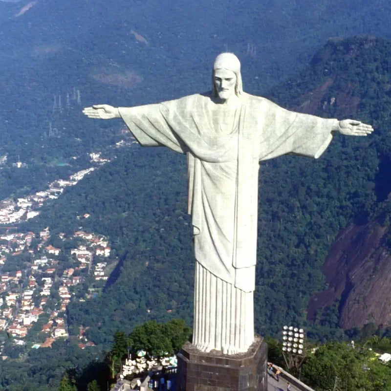 Christ the Redeemer Metal Statue | Iconic Brazil Jesus Figurine Tabletop Sculpture